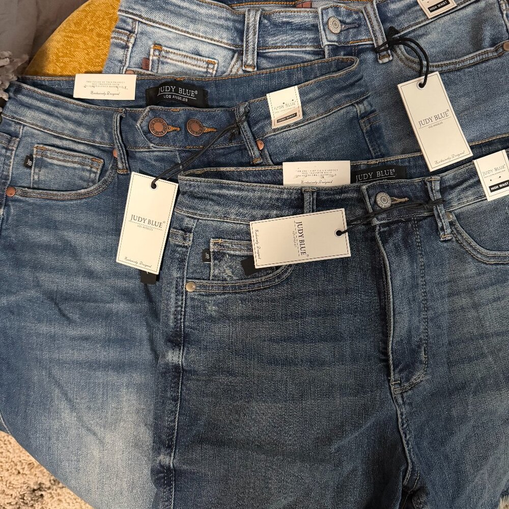 Judy Blue Denim Jean Shorts NWT Size Large 3 Pairs High Waist Tummy Control